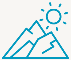 Simple mountain sun graphic