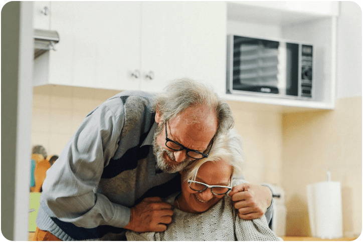 Older couple sharing a joyful moment